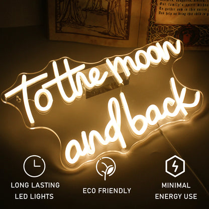 Até a Lua e Voltar Letreiro de LED USB 5V - Econômico