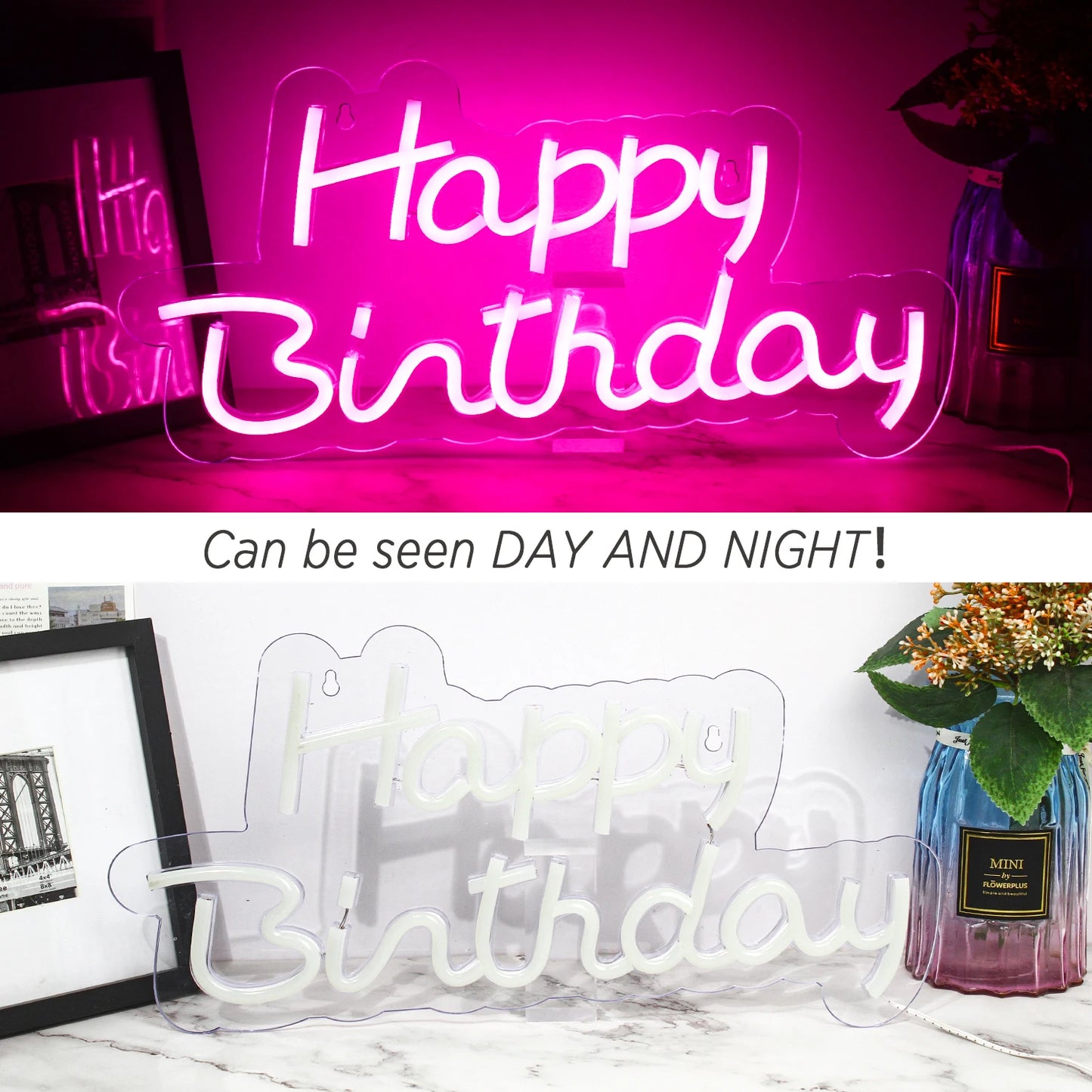 Letreiro de LED Feliz Aniversário 5V USB - Econômico