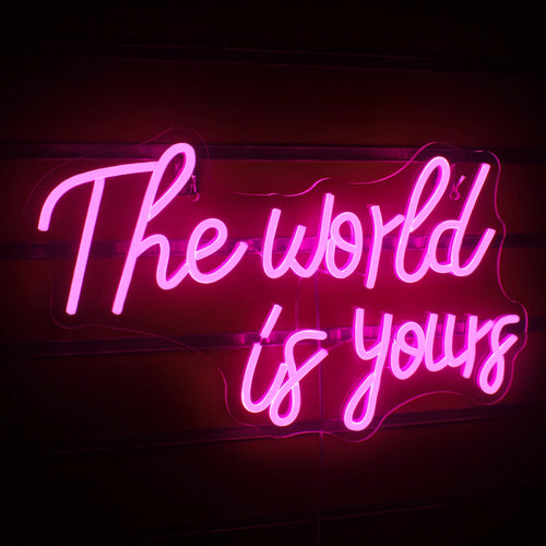 The World Is Yours – letreiro de néon LED (5 V USB)