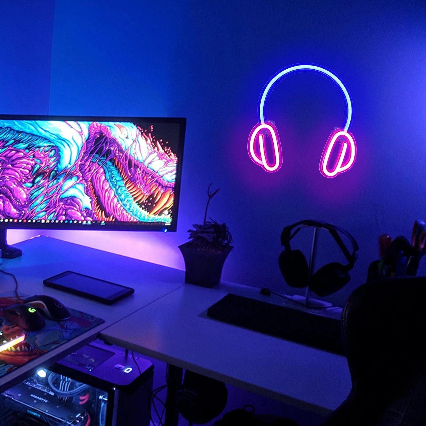 Headphone 5V USB LED Neon Sign - Budget Friendly