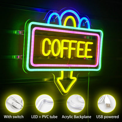 Letreiro de LED USB 5V para Café - Econômico