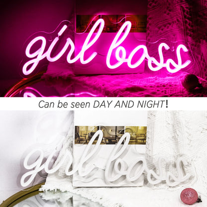 Letreiro de LED "Girl Boss" 5V USB - Econômico