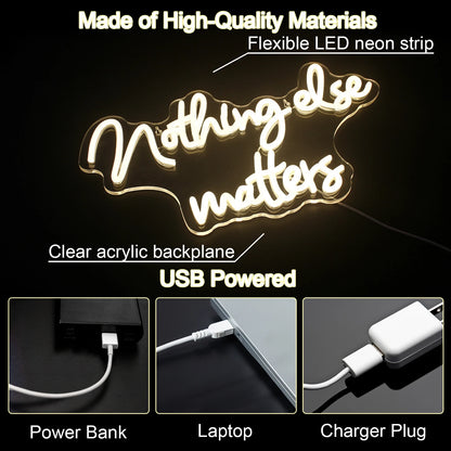 Nada Mais Importa 5V USB Letreiro de LED - Econômico
