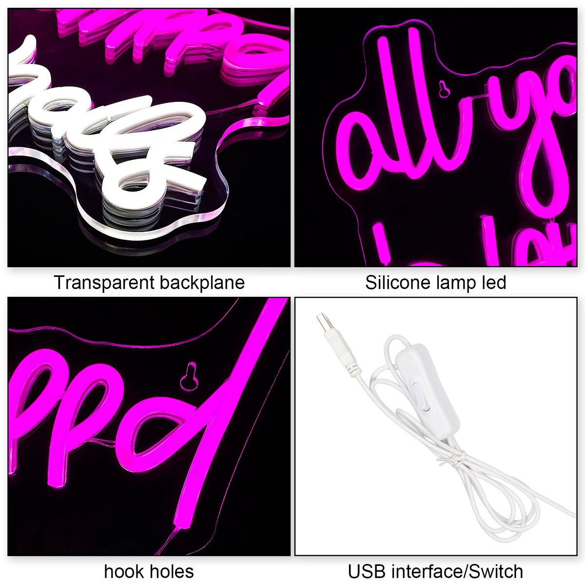 Tudo o que você precisa são unhas Letreiro de LED USB 5V - Econômico
