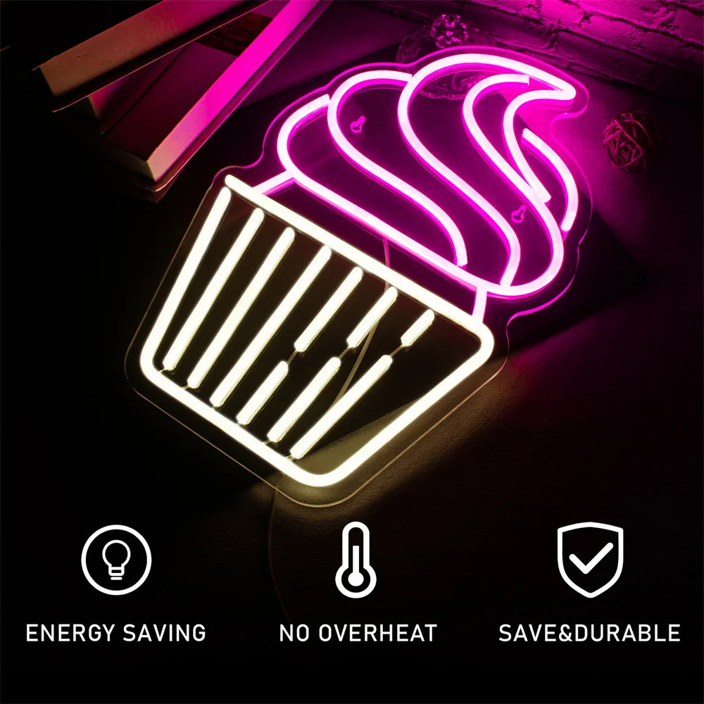 Letreiro de LED Cupcake 5V USB - Econômico