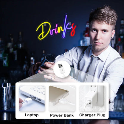 Placa de LED USB 5V para Bebidas Coloridas - Econômica