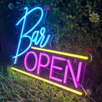 BAR OPEN – Linhas horizontais – reclame luminoso em néon LED (5 V USB)