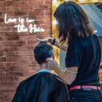 Love is in the Hair – reclame luminoso em néon LED (5 V USB)