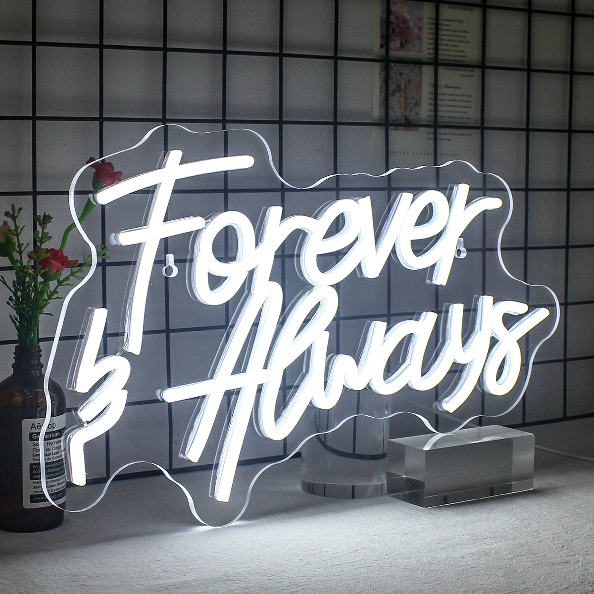 Forever & Always – letreiro de néon LED (5 V USB)