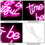 Time to be beautiful – reclame luminoso em néon LED (5 V USB)