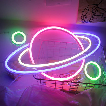 Letreiro de LED USB 5V Planeta - Econômico