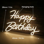 Happy Birthday – letreiro de néon LED (5 V USB)
