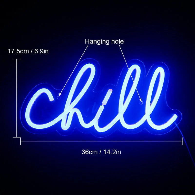 Chill – letreiro de néon LED (5 V USB)