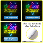 GAME START – Triângulo e losango pequeno – letreiro de néon LED (5 V USB)
