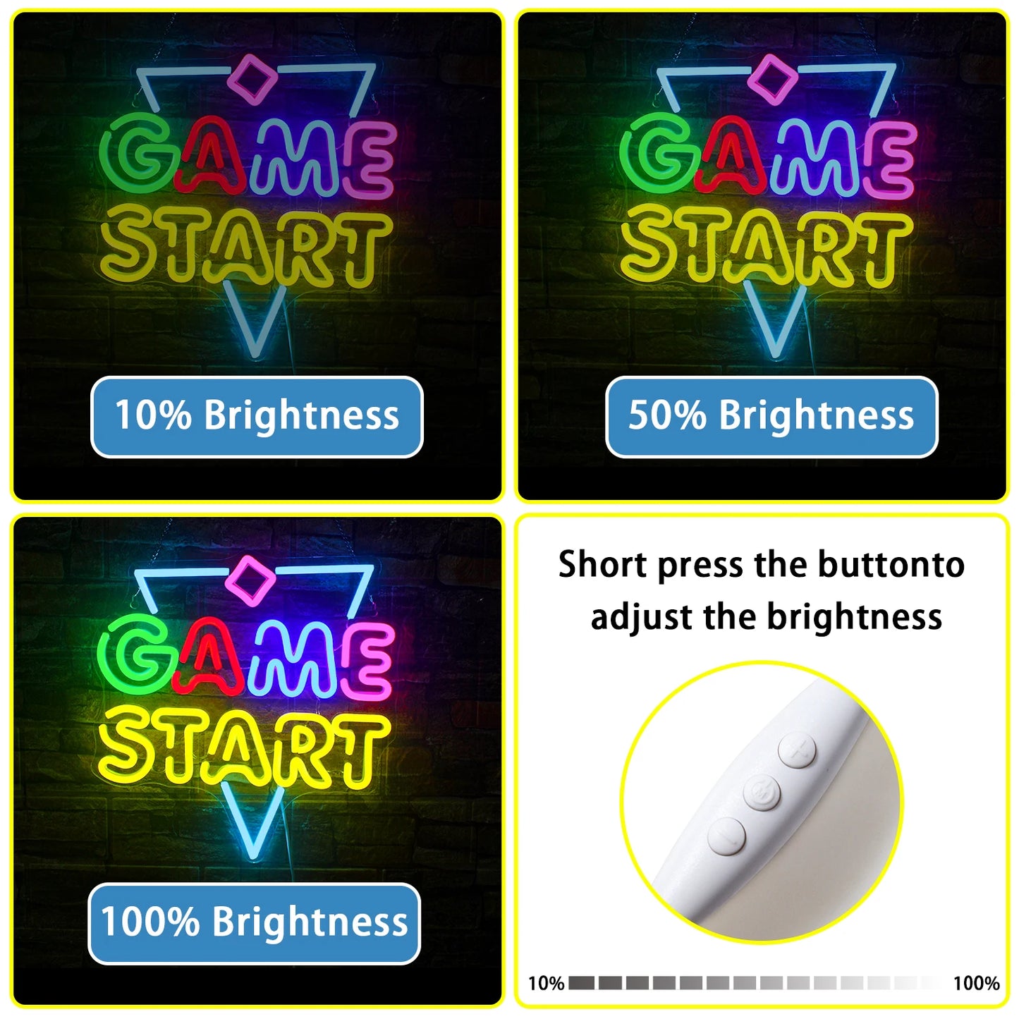 Game Start 5V USB LED Neon Sign - Budget Friendly