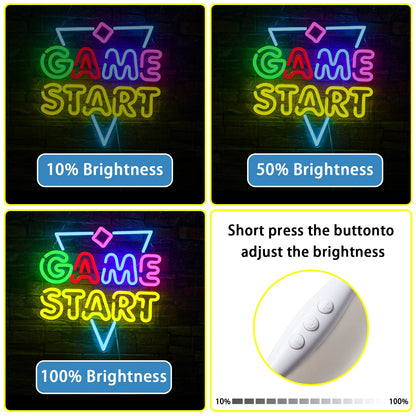 Game Start 5V USB LED Neon Sign - Budget Friendly