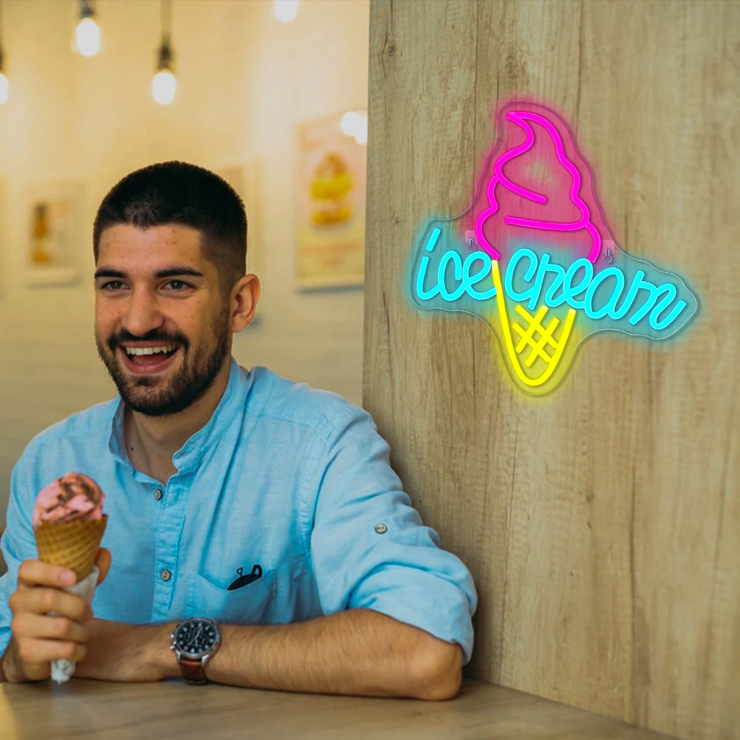Ice Cream 5V USB LED Neon Sign - Budget Friendly