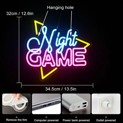 Game Night 5V USB LED Neon Sign - Budget Friendly