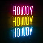 HOWDY HOWDY HOWDY – letreiro de néon LED (5 V USB)