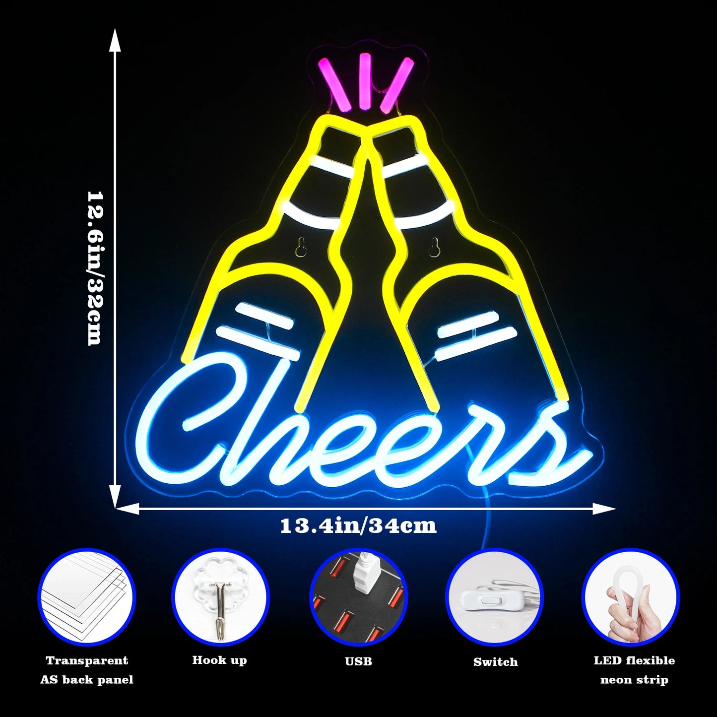 Placa de LED Cheers 5V USB - Econômica