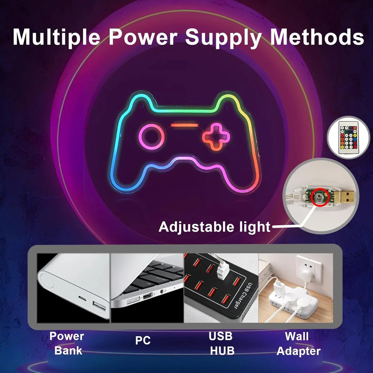 Gaming 5V USB LED Neon Sign - Budget Friendly
