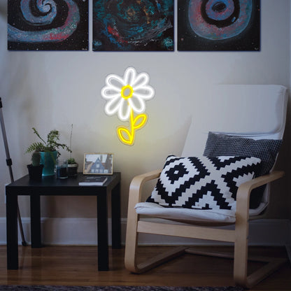 Cute Cartoon Daisy Flower 5V USB LED Neon Sign - Budget Friendly