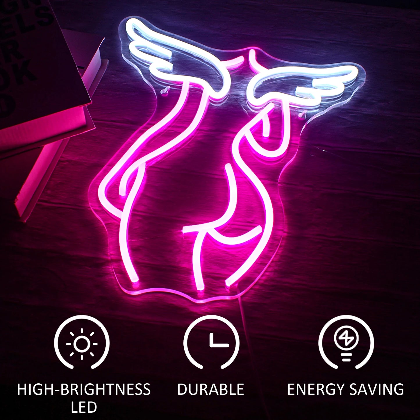 Letreiro de LED USB 5V Angel - Econômico