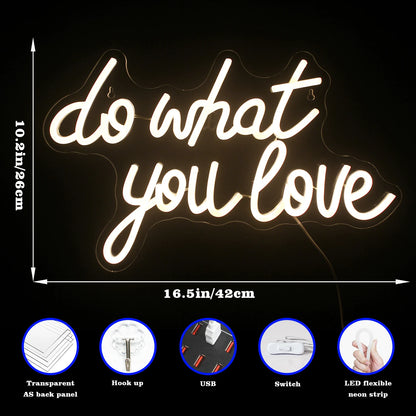 Faça o Que Ama 5V USB Letreiro de LED - Econômico
