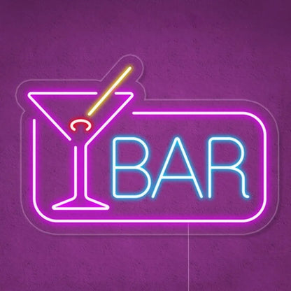 Cocktails Bar 5V USB Letreiro de LED - Econômico