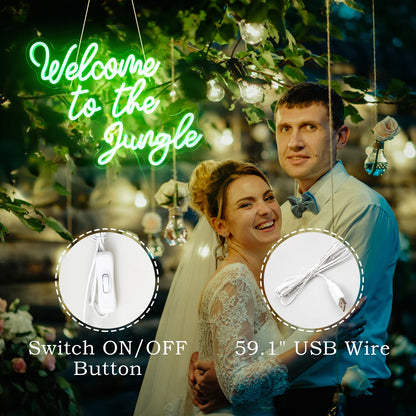 Welcome To The Jungle Letreiro de LED USB 5V - Econômico