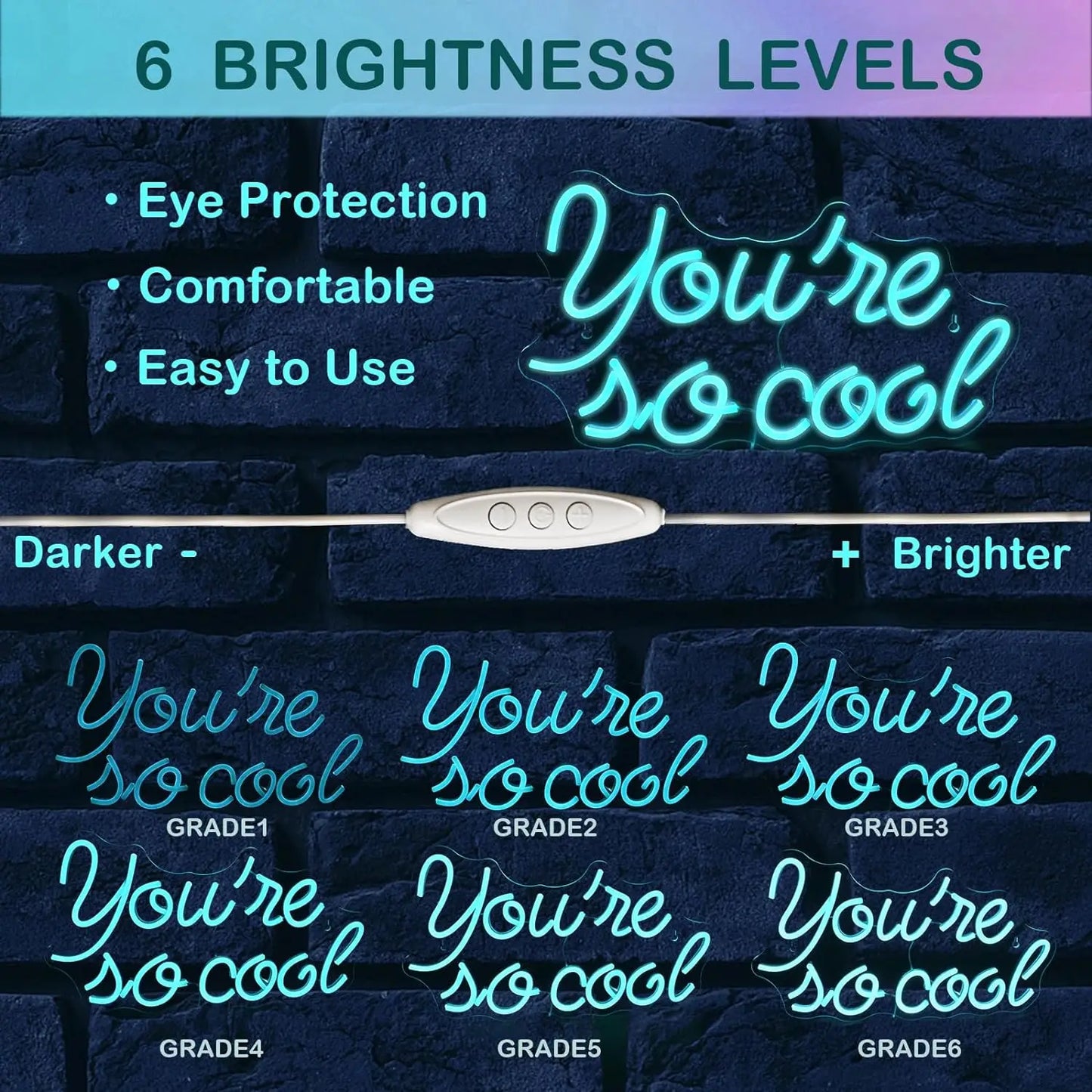 Ice Blue You Are So Cool 5V USB LED Neon Sign - Budget Friendly