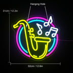 Saxofone – letreiro de néon LED (5 V USB)