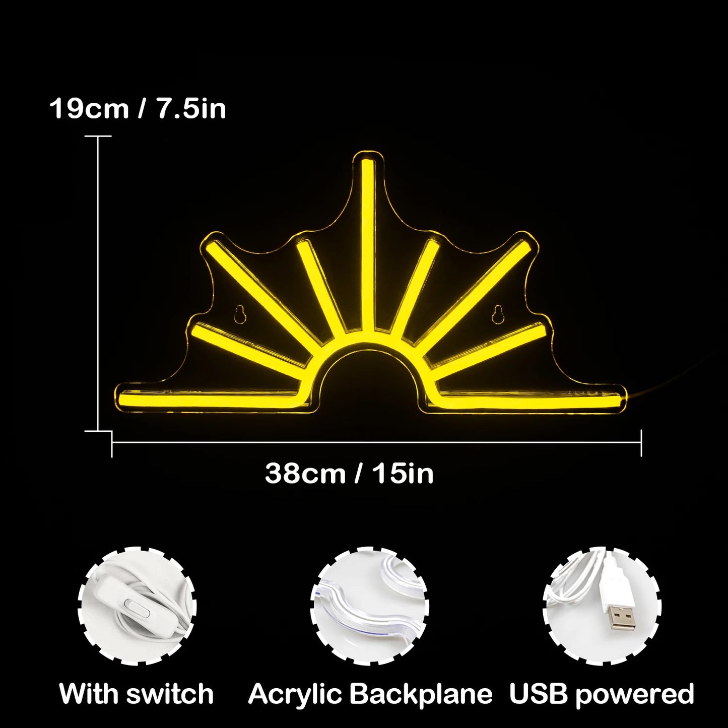 Letreiro de LED USB 5V Solar - Econômico