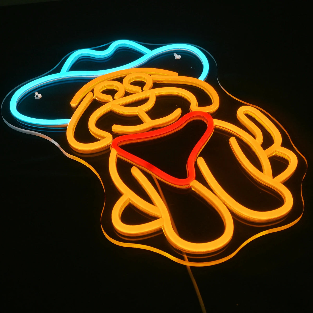 Cão cowboy – letreiro de néon LED (5 V USB)