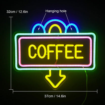 Letreiro de LED USB 5V para Café - Econômico