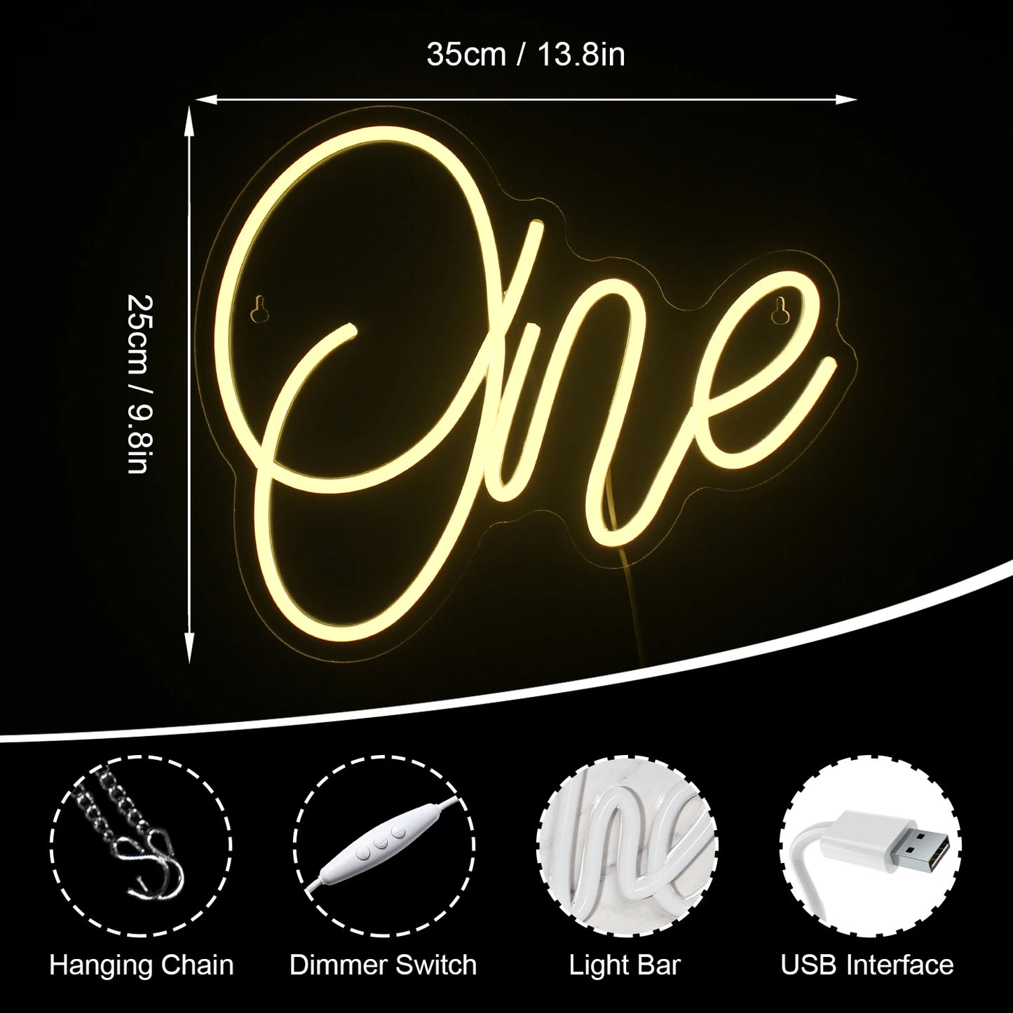 One 5V USB LED Neon Sign - Budget Friendly