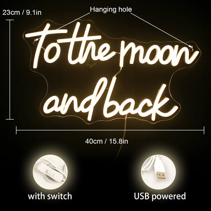 Até a Lua e Voltar Letreiro de LED USB 5V - Econômico