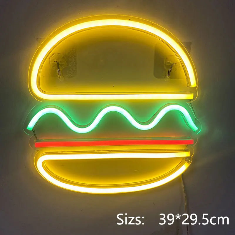 Letreiro de LED em Forma de Hambúrguer 5V USB - Econômico