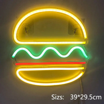 Letreiro de LED em Forma de Hambúrguer 5V USB - Econômico