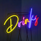 Drinks – Letras coloridas – reclame luminoso em néon LED (5 V USB)