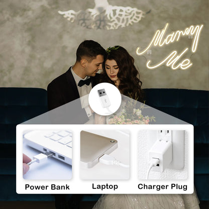Marry Me 5V USB Letreiro de LED - Econômico