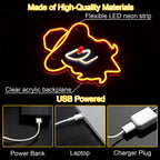 Chapéus de cowgirl – letreiro de néon LED (5 V USB)