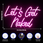 Let's Get Naked – letreiro de néon LED (5 V USB)