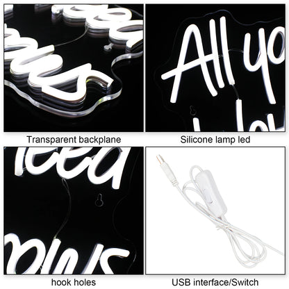 Tudo que você precisa são sobrancelhas Letreiro de LED 5V USB - Econômico