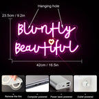 Bluntly Beautiful – Coração – reclame luminoso em néon LED (5 V USB)