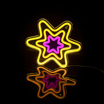 Letreiro de LED Hexagonal Estrela 5V USB - Econômico