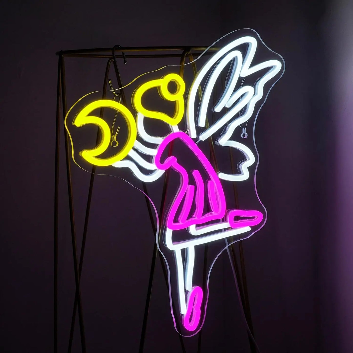 Flying Fairy Moon 5V USB LED Neon Sign - Budget Friendly