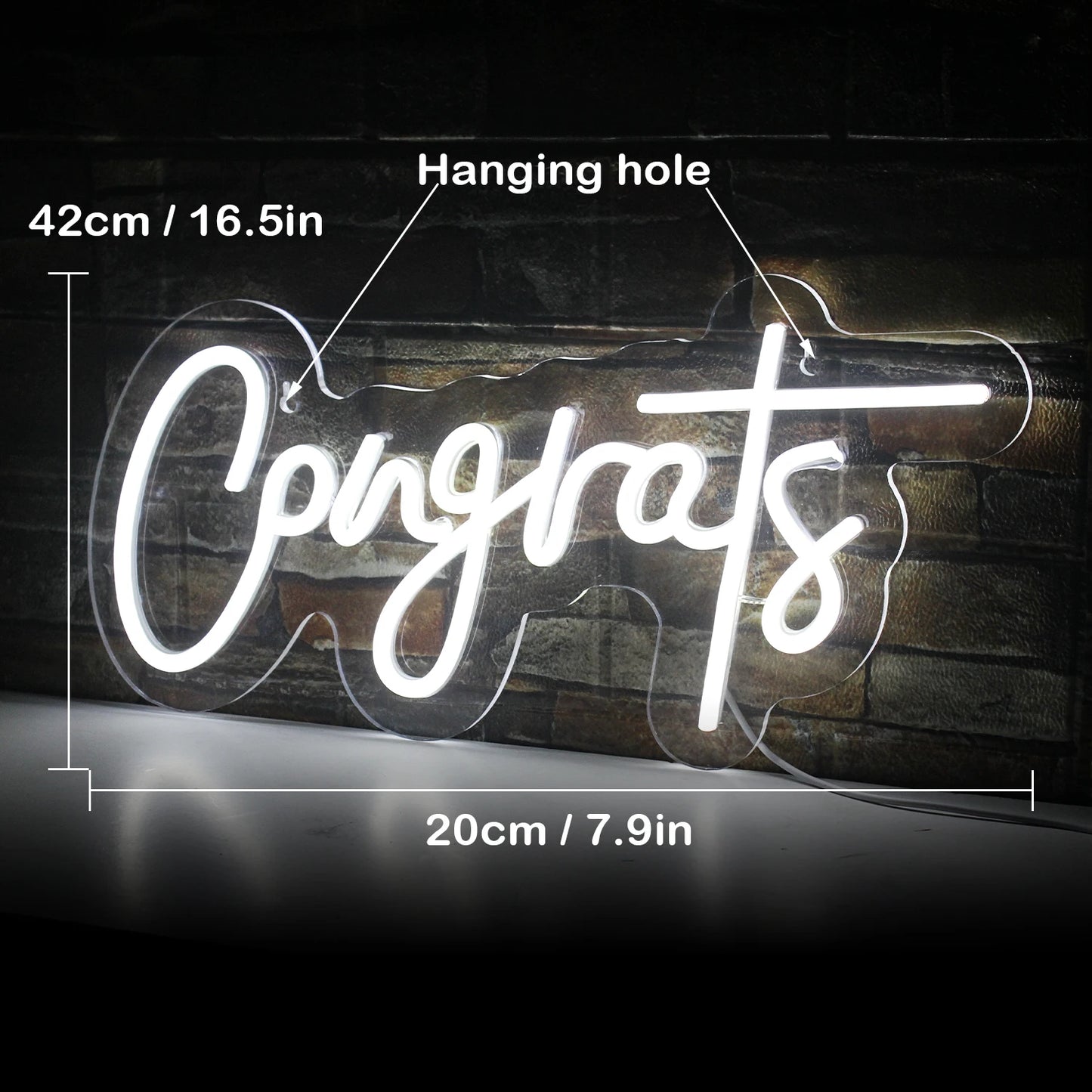 Congrats 5V USB LED Neon Sign - Budget Friendly