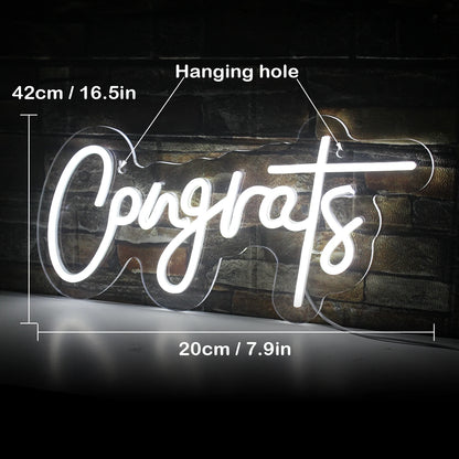 Congrats 5V USB LED Neon Sign - Budget Friendly