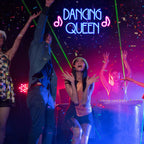 DANCING QUEEN – Notas musicais – letreiro de néon LED (5 V USB)